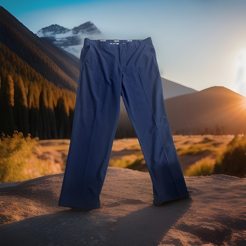 IZOD Golf Pants Men's Size 38 x 32 SwingFlex Blue Straight Fit Stretch Comfort